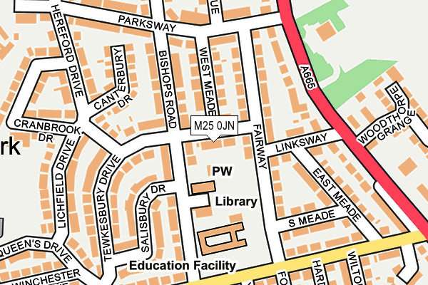 M25 0JN map - OS OpenMap – Local (Ordnance Survey)