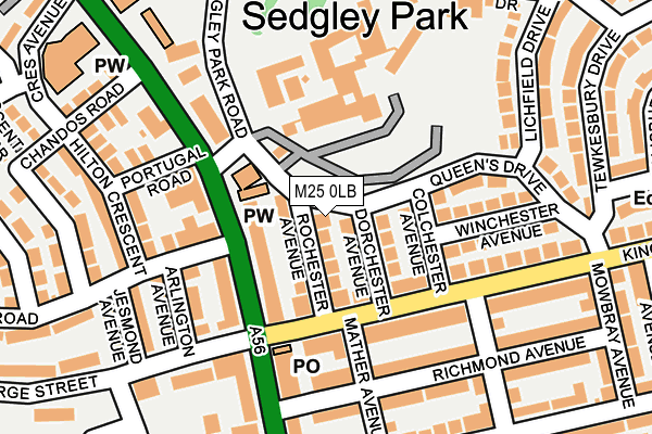 M25 0LB map - OS OpenMap – Local (Ordnance Survey)