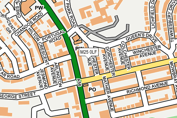 M25 0LF map - OS OpenMap – Local (Ordnance Survey)