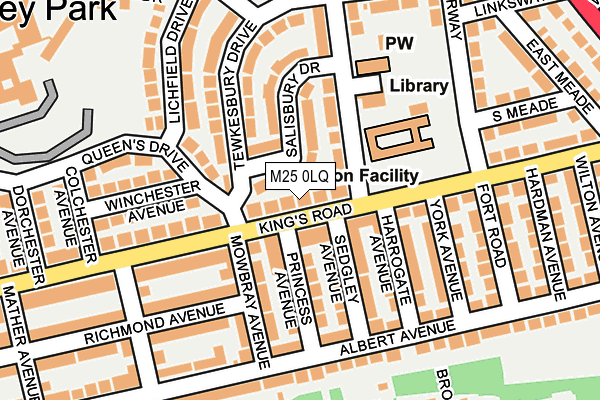 M25 0LQ map - OS OpenMap – Local (Ordnance Survey)