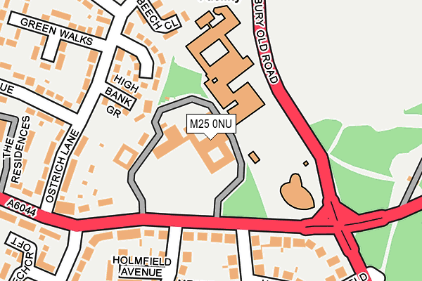 M25 0NU map - OS OpenMap – Local (Ordnance Survey)