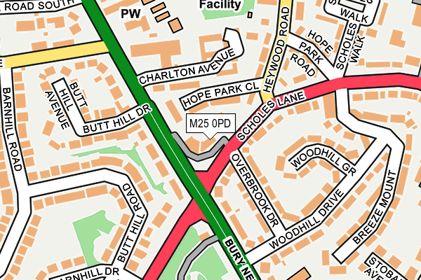 M25 0PD map - OS OpenMap – Local (Ordnance Survey)