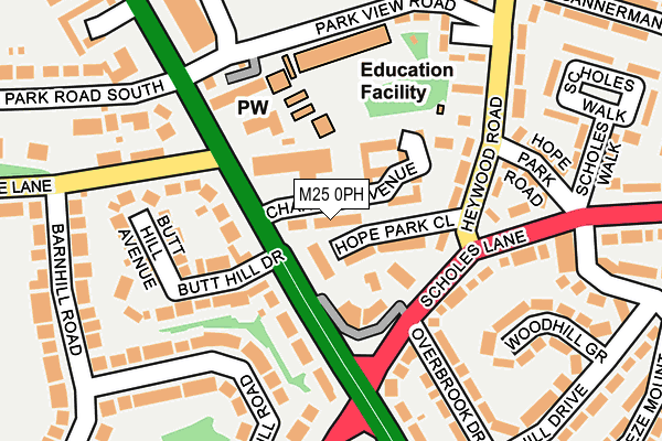 M25 0PH map - OS OpenMap – Local (Ordnance Survey)