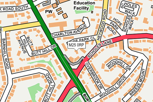 M25 0RP map - OS OpenMap – Local (Ordnance Survey)