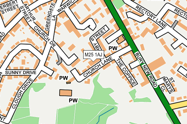M25 1AJ map - OS OpenMap – Local (Ordnance Survey)