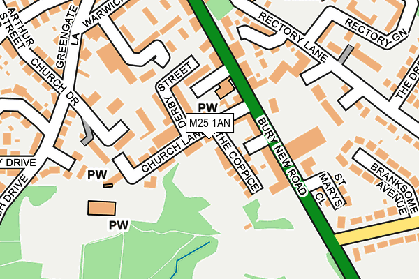 M25 1AN map - OS OpenMap – Local (Ordnance Survey)