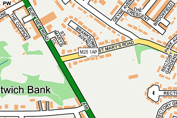 M25 1AP map - OS OpenMap – Local (Ordnance Survey)