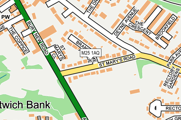 M25 1AQ map - OS OpenMap – Local (Ordnance Survey)