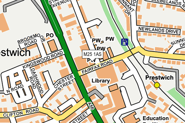M25 1AS map - OS OpenMap – Local (Ordnance Survey)