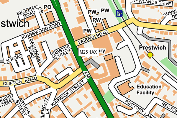 M25 1AX map - OS OpenMap – Local (Ordnance Survey)