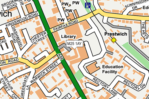 M25 1AY map - OS OpenMap – Local (Ordnance Survey)