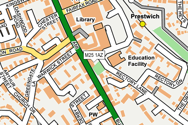 M25 1AZ map - OS OpenMap – Local (Ordnance Survey)