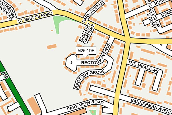 M25 1DE map - OS OpenMap – Local (Ordnance Survey)