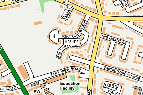 M25 1DF map - OS OpenMap – Local (Ordnance Survey)