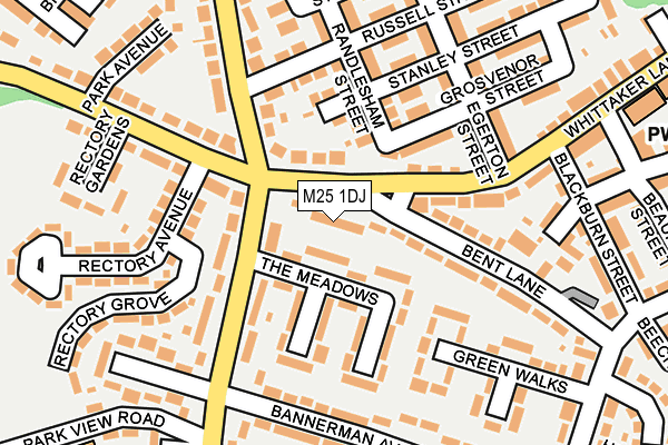 M25 1DJ map - OS OpenMap – Local (Ordnance Survey)