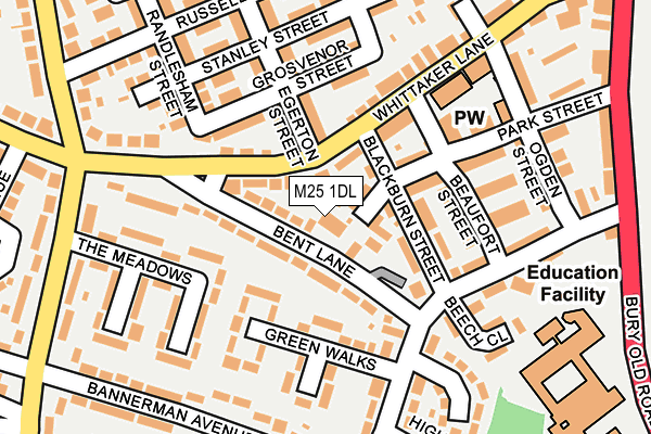 M25 1DL map - OS OpenMap – Local (Ordnance Survey)