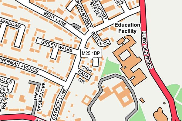 M25 1DP map - OS OpenMap – Local (Ordnance Survey)