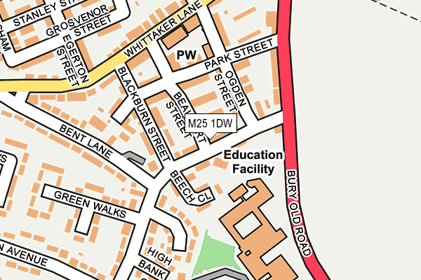 M25 1DW map - OS OpenMap – Local (Ordnance Survey)