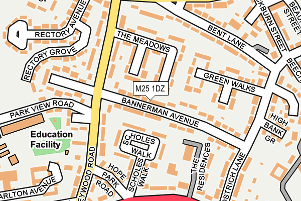 M25 1DZ map - OS OpenMap – Local (Ordnance Survey)