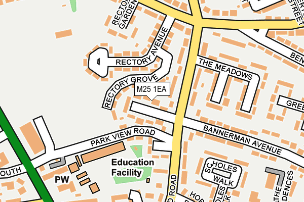 M25 1EA map - OS OpenMap – Local (Ordnance Survey)