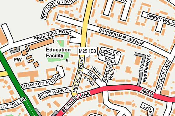 M25 1EB map - OS OpenMap – Local (Ordnance Survey)