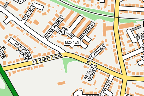 M25 1EN map - OS OpenMap – Local (Ordnance Survey)