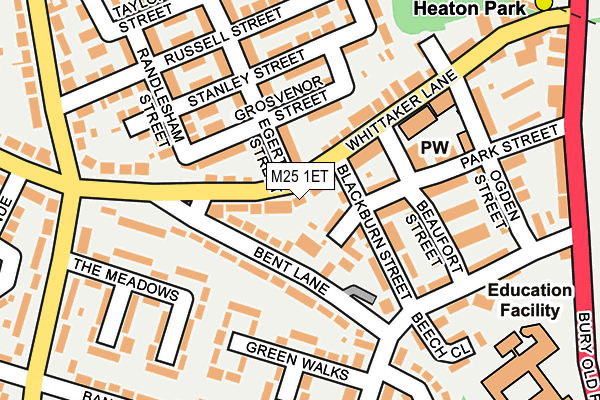 M25 1ET map - OS OpenMap – Local (Ordnance Survey)