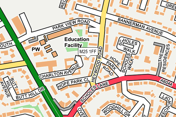 M25 1FF map - OS OpenMap – Local (Ordnance Survey)