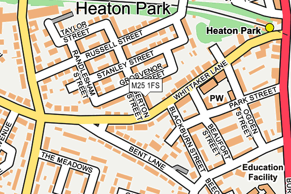 M25 1FS map - OS OpenMap – Local (Ordnance Survey)