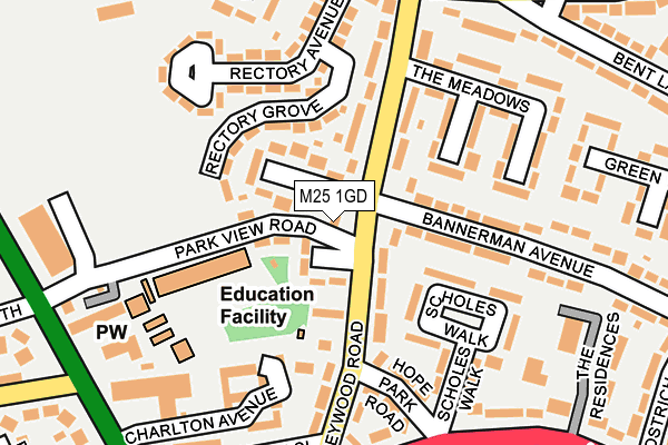 M25 1GD map - OS OpenMap – Local (Ordnance Survey)