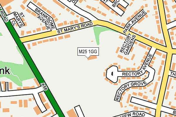 M25 1GG map - OS OpenMap – Local (Ordnance Survey)