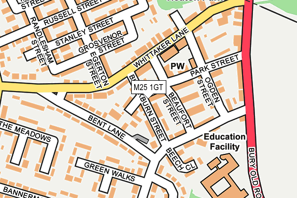M25 1GT map - OS OpenMap – Local (Ordnance Survey)