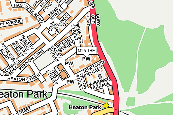 M25 1HE map - OS OpenMap – Local (Ordnance Survey)