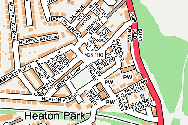 M25 1HQ map - OS OpenMap – Local (Ordnance Survey)