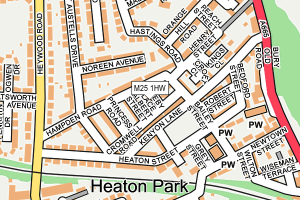 M25 1HW map - OS OpenMap – Local (Ordnance Survey)