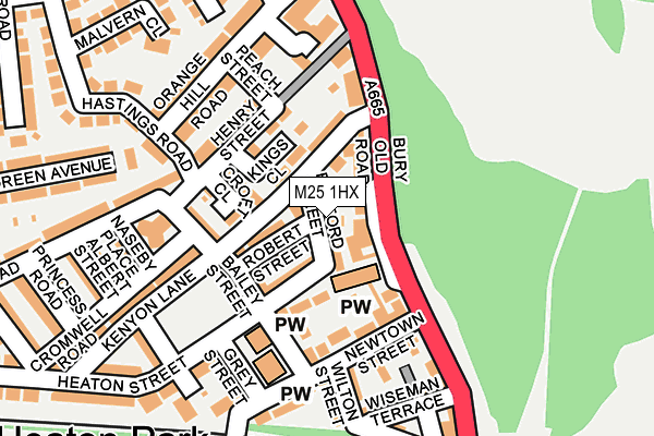 M25 1HX map - OS OpenMap – Local (Ordnance Survey)