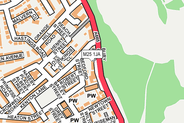 M25 1JA map - OS OpenMap – Local (Ordnance Survey)