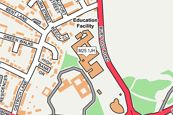 M25 1JH map - OS OpenMap – Local (Ordnance Survey)