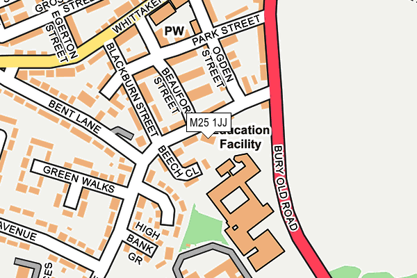 M25 1JJ map - OS OpenMap – Local (Ordnance Survey)