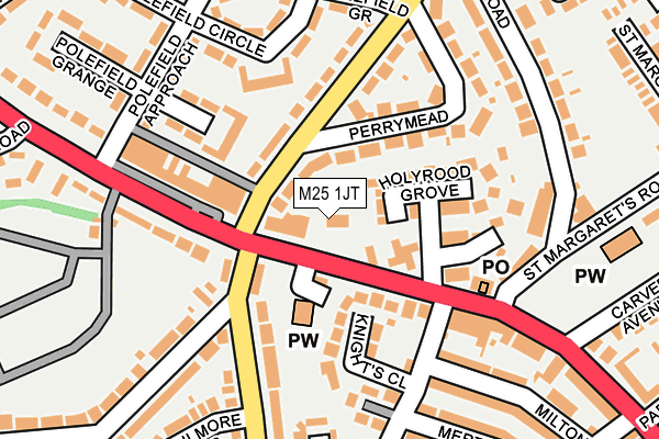 M25 1JT map - OS OpenMap – Local (Ordnance Survey)