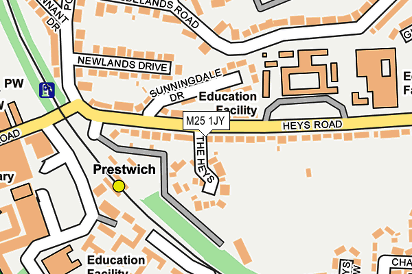 M25 1JY map - OS OpenMap – Local (Ordnance Survey)