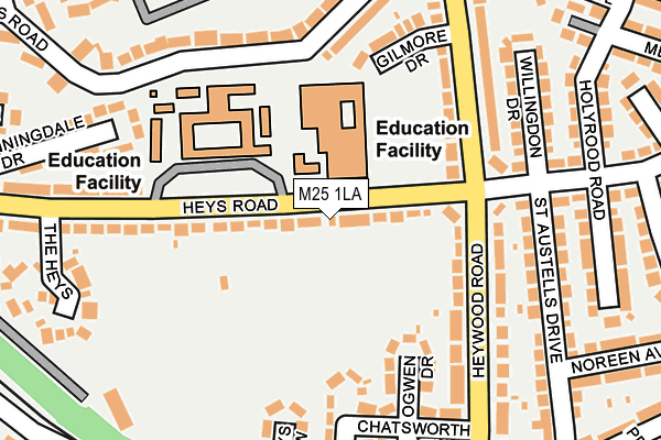 M25 1LA map - OS OpenMap – Local (Ordnance Survey)