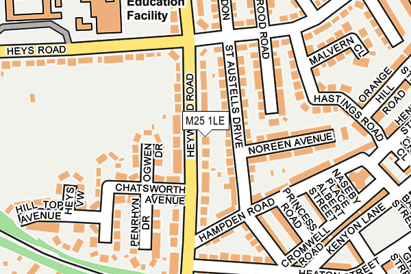 M25 1LE map - OS OpenMap – Local (Ordnance Survey)