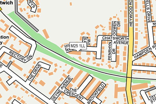 M25 1LL map - OS OpenMap – Local (Ordnance Survey)