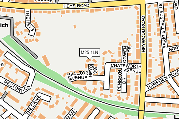 M25 1LN map - OS OpenMap – Local (Ordnance Survey)