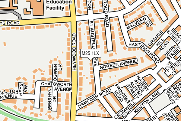 M25 1LX map - OS OpenMap – Local (Ordnance Survey)