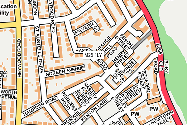 M25 1LY map - OS OpenMap – Local (Ordnance Survey)