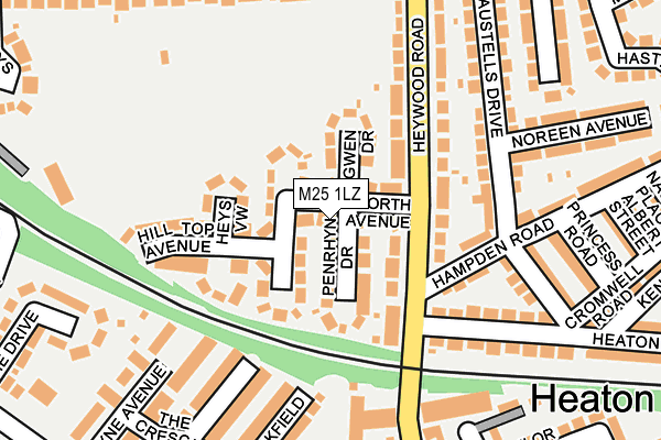 M25 1LZ map - OS OpenMap – Local (Ordnance Survey)