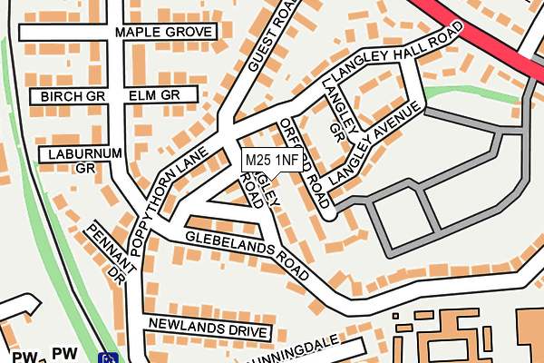 M25 1NF map - OS OpenMap – Local (Ordnance Survey)