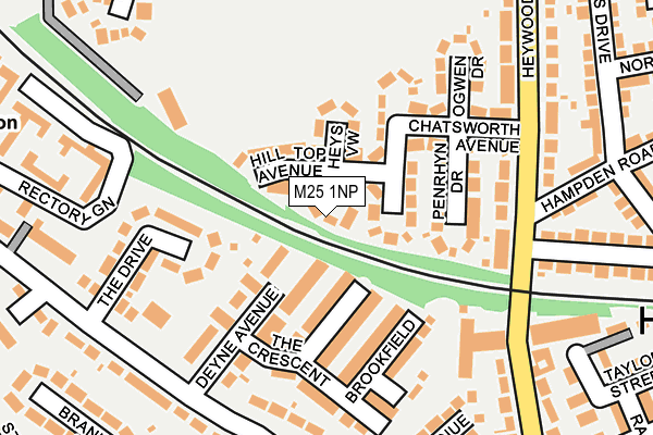 M25 1NP map - OS OpenMap – Local (Ordnance Survey)